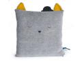 Coussin chat gris clair Les Moustaches - Moulin Roty - 666130