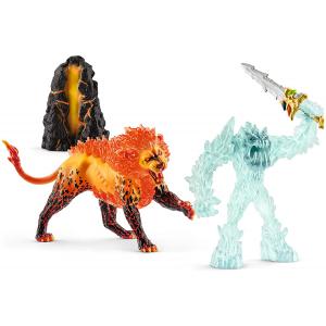 Combat pour la super arme – le monstre des glaces contre le lion de feu - Schleich - 42455