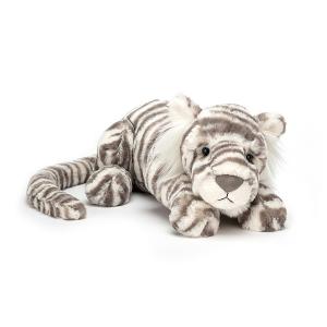 Jellycat - SAC4T - Peluche Sacha Snow Tiger Little - L: 8 cm x l : 29 cm x H: 8 cm (399972)