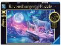 Puzzles adultes - Puzzle Star Line 500 pièces - Loups sous les lumières du Nord - Ravensburger - 14952