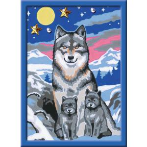 Peinture Numéro d'art - petit - Famille de loups - Ravensburger - 29667