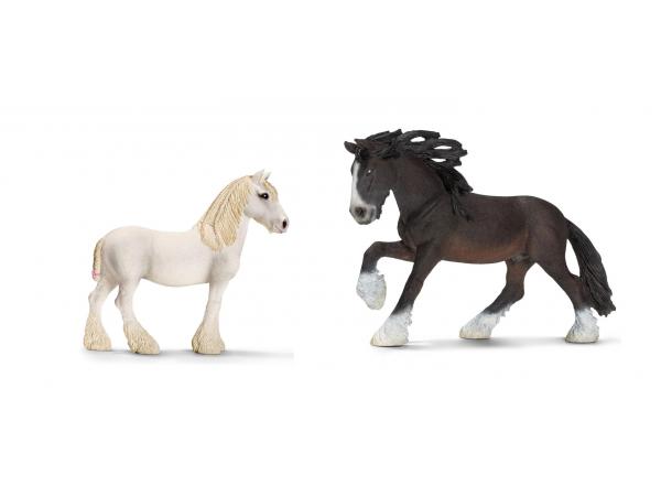 Figurines de chevaux shire (jument, étalon)