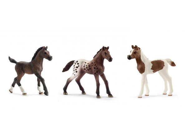 Figurines de chevaux poulain (arabe, pintabian, appaloosa)