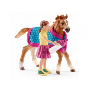 Figurines de chevaux Poulain (Poulain avec couverture, Paint Horse) - Schleich - bu018
