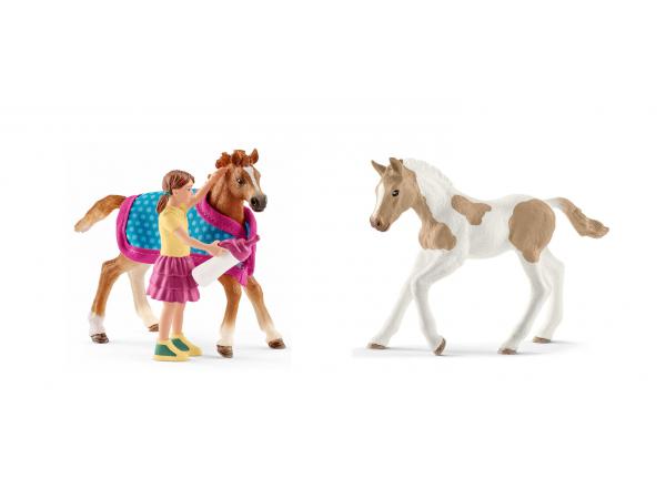Figurines de chevaux poulain (poulain avec couverture, paint horse)
