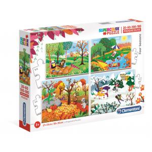 Puzzle 20+60+100+180 pièces - Les 4 saisons - Clementoni - 21408