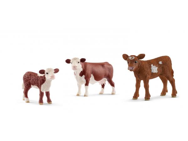 Figurines animaux de la ferme vach et veau