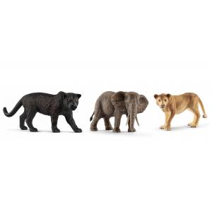 Figurines Animaux sauvages (Lionne, Panthère, Éléphant) - Schleich - bu034