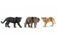 Figurines Animaux sauvages (Lionne, Panthère, Éléphant)