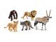 Figurines  Animaux sauvages (Lion, Lionceau, Raton, Chimpanzé, Oryx)