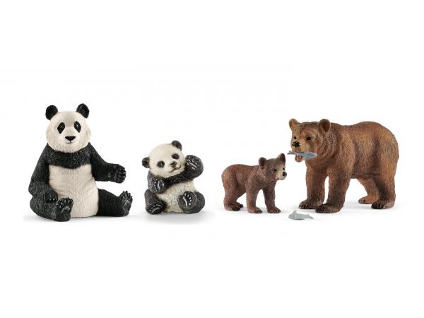 Figurines animaux sauvages panda et ours