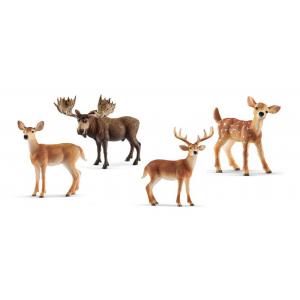 Schleich - bu054 - Figurines animaux sauvages (cerfs, biches, élans, faon) (413970)