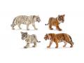 Figurines animaux sauvages (tigre blanc mâle, bébé tigre blanc, tigre du bengale mâle, bébé tigre du bengale) - Schleich - bu057