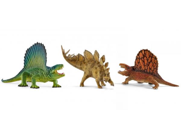 Figurines dinosaures (dimétrodon, stégosaure, silophosaure)