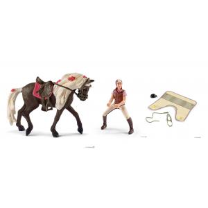Set de figurine cheval avec cavalière et couverture - Schleich - bu073