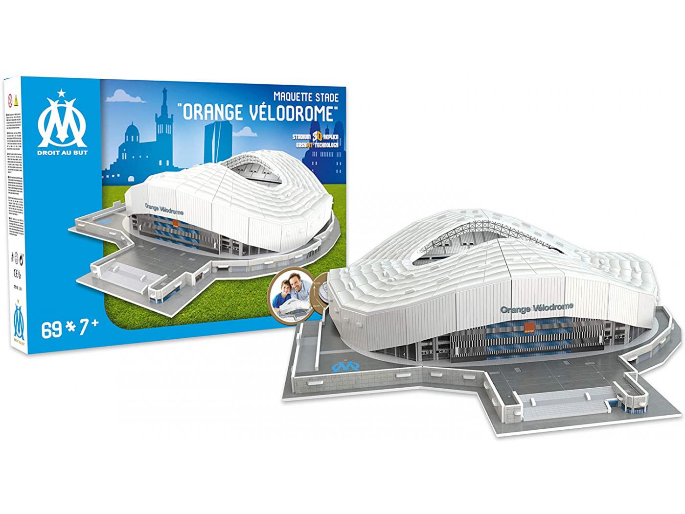 Megableu editions - Puzzle 3D Stade de l'Olympique de Marseille - 69 pièces  - 7 ans et +