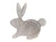 Couverture câlin lapin beige-gris Emma - Position allongée 72 cm, Hauteur 50 cm