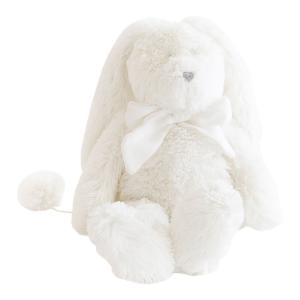 Doudou musical lapin blanc blanc Flore - Position assis 18 cm, Debout 30 cm - Dimpel - 883766