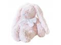 Doudou lapin blanc rose Flore - Position assis 18 cm, Debout 30 cm - Dimpel - 883805