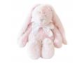 Doudou lapin blanc rose Flore - Position assis 32 cm, Debout 50 cm - Dimpel - 883831