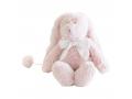 Doudou musical lapin blanc rose Flore - Position assis 18 cm, Debout 30 cm - Dimpel - 883870