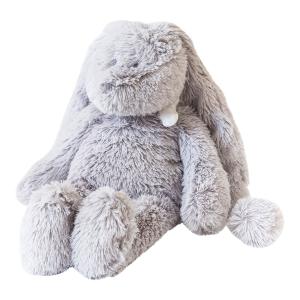 Doudou musical lapin blanc gris clair Flor - Position assis 18 cm, Debout 30 cm - Dimpel - 883974