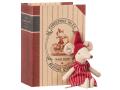 Souris de Noël dans un livre set poupées (grand frère, grande soeur) Taille: 17 cm - Maileg - BU022