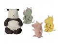 Set de poupées cochon truffe petit, amis safari petit rhinocéros vert, Panda grand, Amis de safari petit hippo jaune - 54 cm - Maileg - BU031