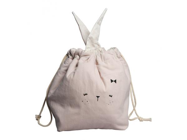 Storage bag - small - bunny - mauve 32 x 40 cm