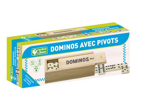 Dominos avec pivots - coffret en bois