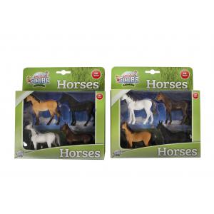 Kids Globe Farming 4 horses 4 pcs in giftbox 1:32 2 ass - Kids Globe Farmer - 570199