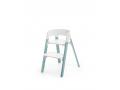 Steps chaise pour enfant avec coffret  Munch essentiels (Hêtre aqua, assise blanc) - Stokke - BU173