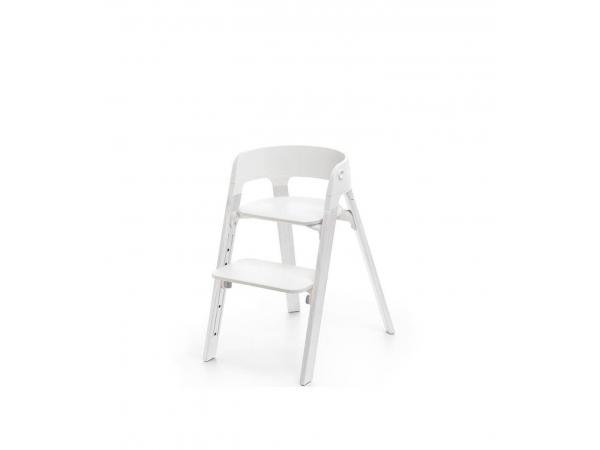 Chaise haute pour enfant steps stokke (chêne blanc, assise blanc)
