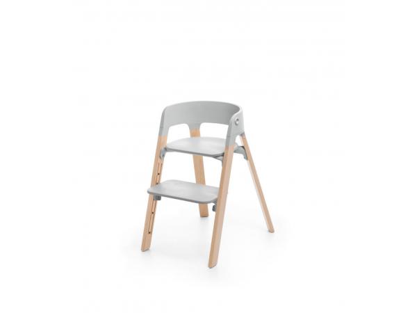 Steps stokke, la chaise polyvalente qui évolue avec l'enfant (chêne naturel, assise gris)