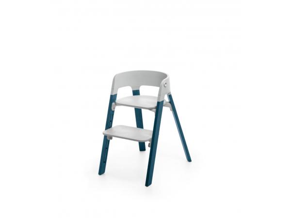 Steps stokke, la chaise polyvalente pour enfant (hêtre bleu nuit, assise gris)
