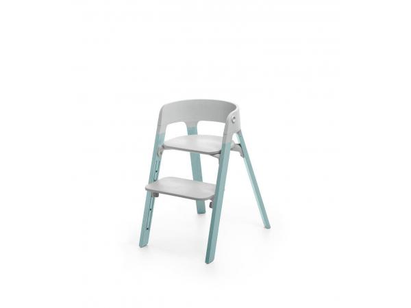Chaise enfant polyvalente steps stokke (hêtre aqua, assise gris)