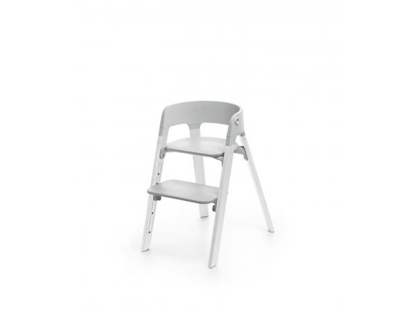 Chaise enfant polyvalente stokke steps (chêne blanc, assise gris)