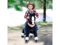 Ponycycle Cheval Noir blanc a monter Grand modele - Age 4-9 ans - Ponycycle - U426