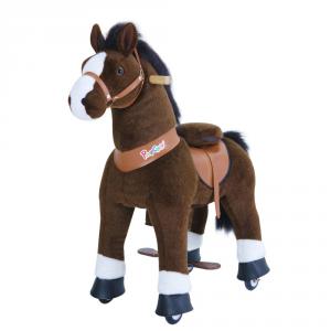 Ponycycle - U421 - Ponycycle Cheval Marron fonce blanc a monter Grand modele - Age 4-9 ans (418692)