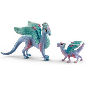 Dragon aux fleurs avec son petit - Schleich - 70592