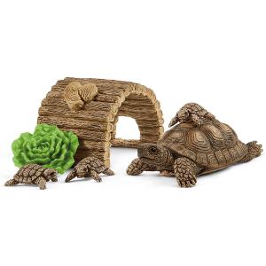 Figurine Maison pour tortues - Dimension : 13,6 cm x 5,8 cm x 19,2 cm - Schleich - 42506