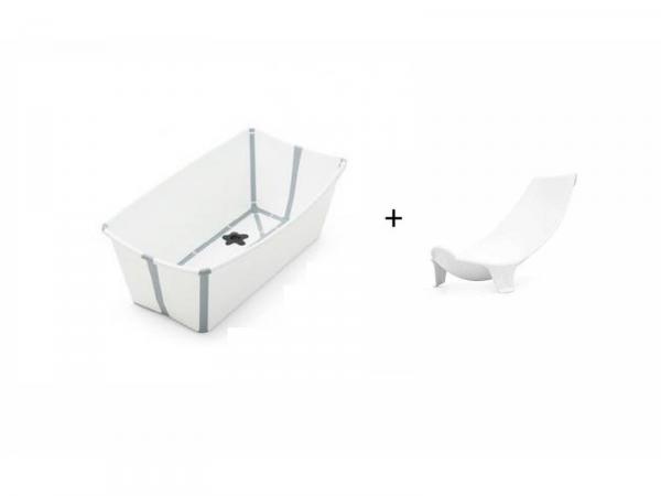 Ensemble flexi bath® baignoire blanc et transat de bain