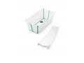 Ensemble Flexi Bath® baignoire blanc aqua et transat de bain nouveau-né - Stokke - 540505