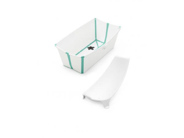 Ensemble flexi bath® baignoire blanc aqua et transat de bain nouveau-né