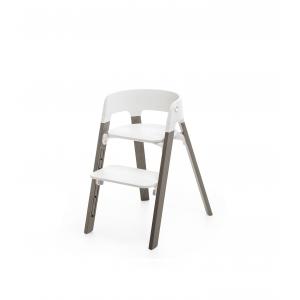 Chaise haute Stokke® Steps™ hêtre blanc/gris brume (White/Hazy Grey) - Stokke - 349703