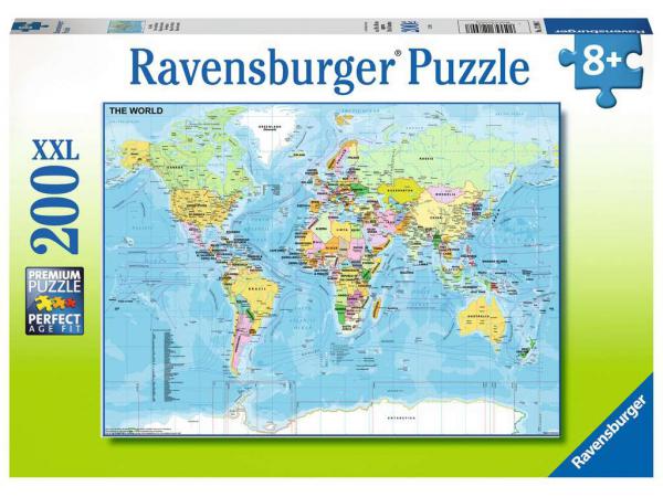 Puzzle 200 pièces xxl - carte du monde
