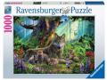 Puzzle 1000 pièces - Famille de loups dans la forêt - Ravensburger - 15987