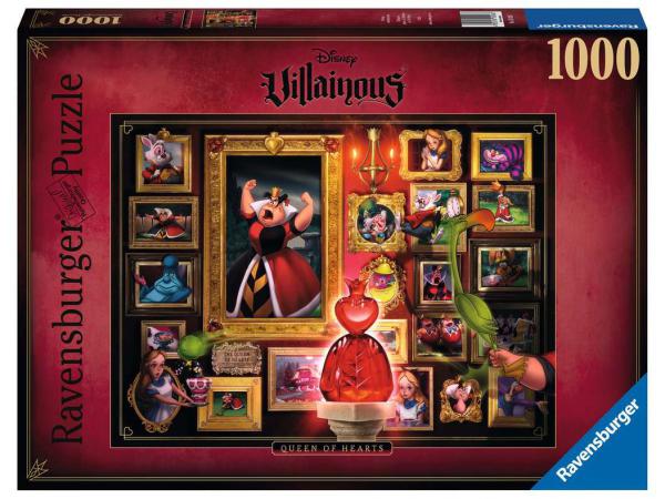 Puzzle 1000 pièces - la reine de cœur (collection disney villainous)