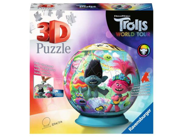 Puzzle 3d ball 72 pièces - trolls 2