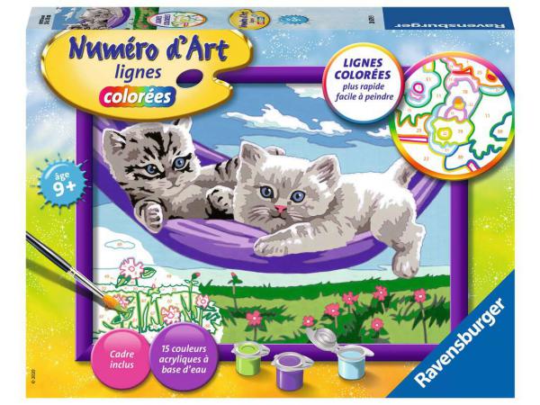 Peinture numéro d'art - moyen - chaton dans le hamac